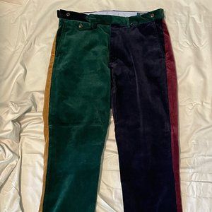 Mens Ralph Lauren Color-Block Corduroy Pants